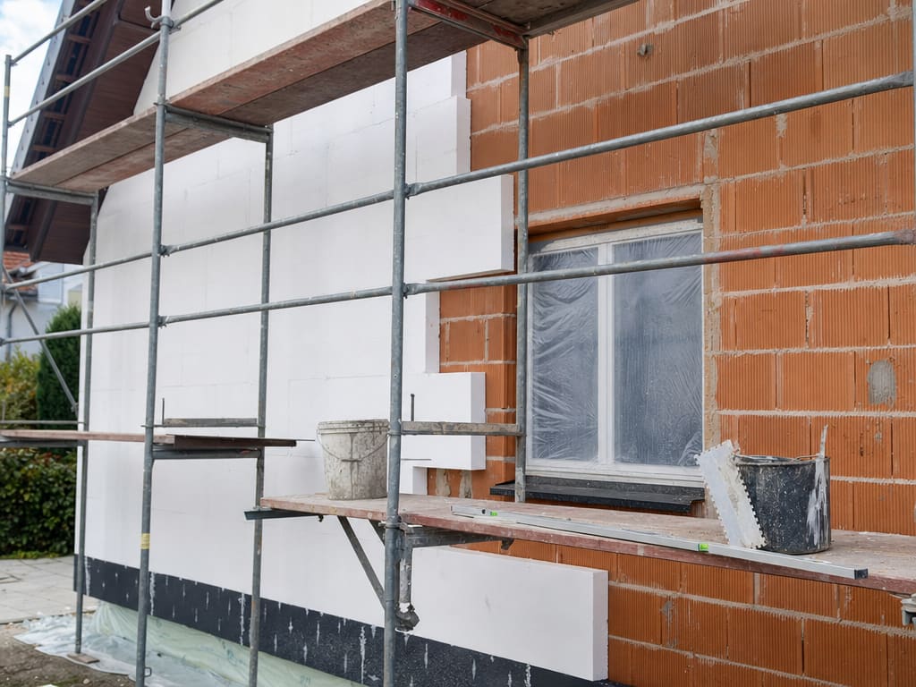 Hausbesitzer vor ihrem energetisch sanierten Eigenheim